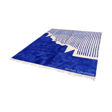 Handmade Moroccan Berber Rug Blue and White – IMANE